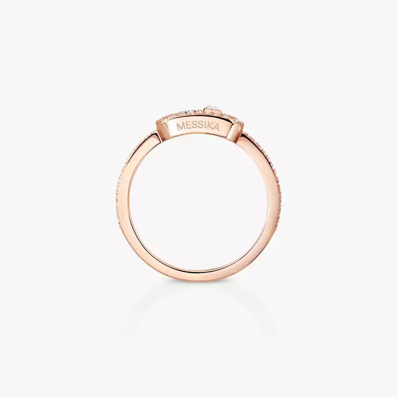 Bague Femme Or Rose Diamant Move Uno Pavée 05630-PG
