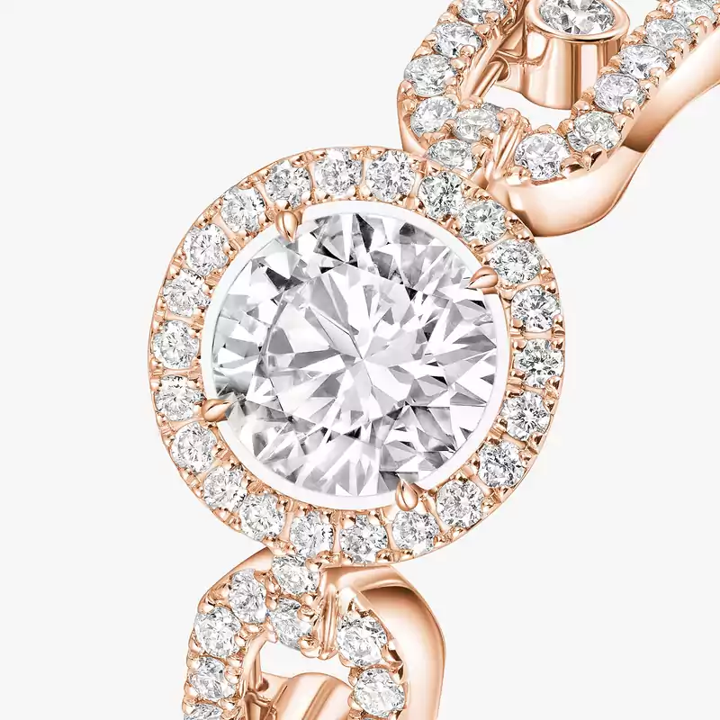 Move Link Solitaire 0.50ct Pink Gold For Her Diamond Ring 13748-PG