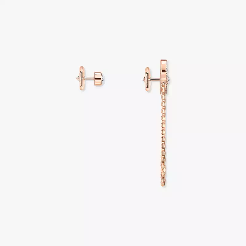 Boucles d'oreilles Femme Or Rose Diamant Move Uno Chaine et Puce 12146-PG