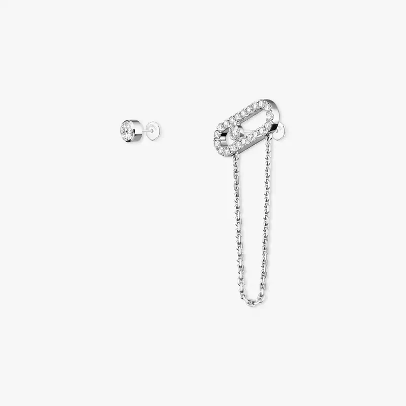Move Uno chain and stud earrings White Gold For Her Diamond Earrings 12146-WG