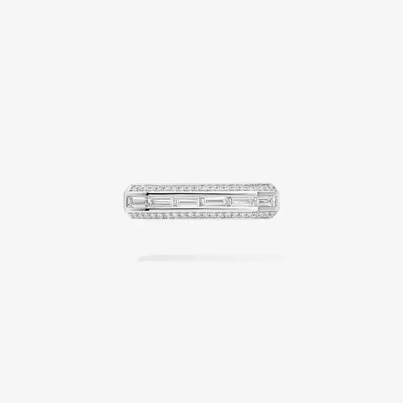 Boucles d'oreilles Femme Or Blanc Diamant Clips Groove 13672-WG