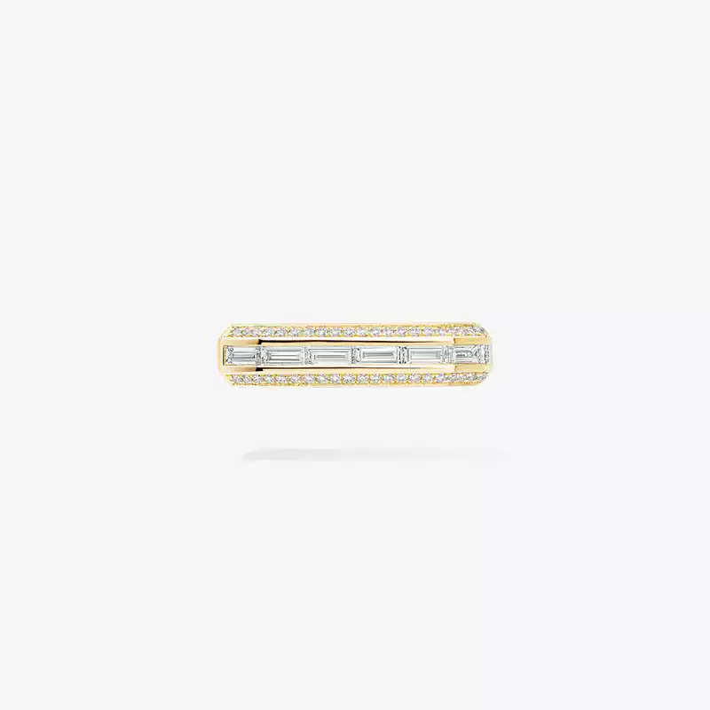 Boucles d'oreilles Femme Or Jaune Diamant Clips Groove 13672-YG