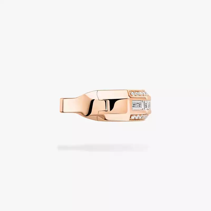 Boucles d'oreilles Femme Or Rose Diamant Clips Groove 13672-PG