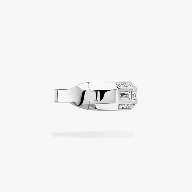 Boucles d'oreilles Femme Or Blanc Diamant Clips Groove 13672-WG