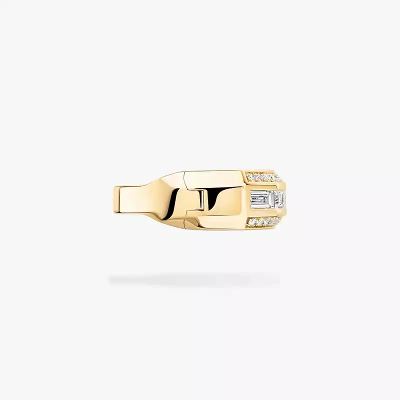 Boucles d'oreilles Femme Or Jaune Diamant Clips Groove 13672-YG