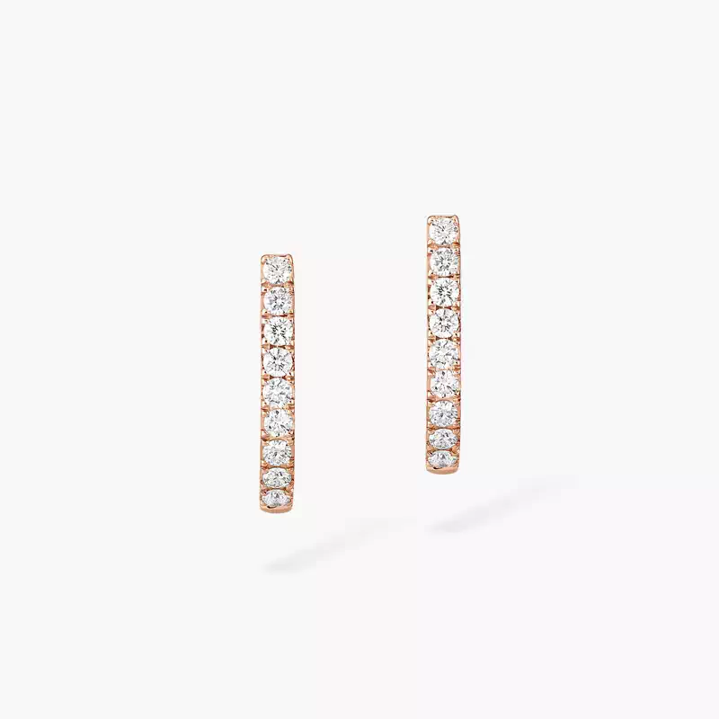Boucles d'oreilles Femme Or Rose Diamant Créoles Gatsby XS 05741-PG