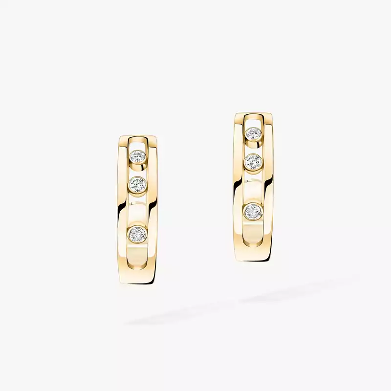 Boucles d'oreilles Femme Or Jaune Diamant Créoles Move 04407-YG