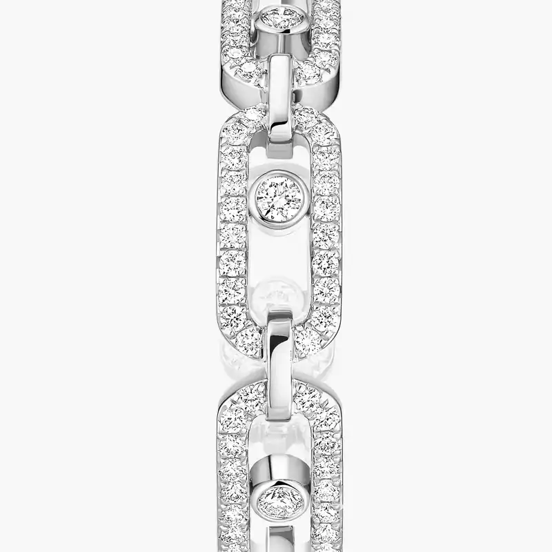 Move Link hoop earrings small White Gold For Her Diamond Earrings 12716-WG