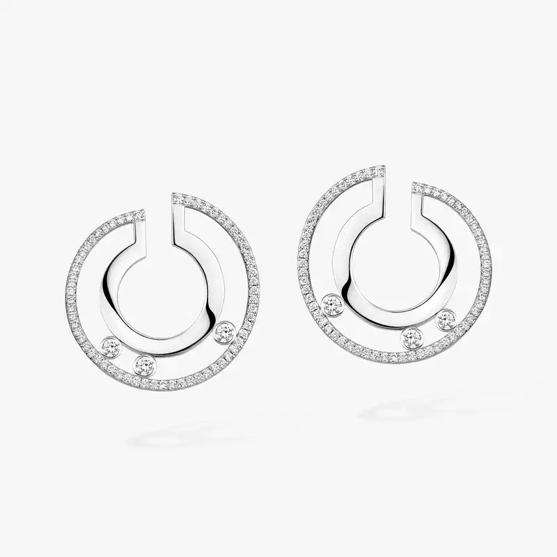 Move Romane Small Hoop White Gold For Her Diamond Earrings 06689-WG