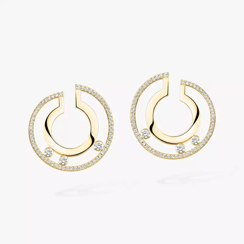 Move Romane Small Hoop Yellow Gold For Her Diamond Earrings 06689-YG