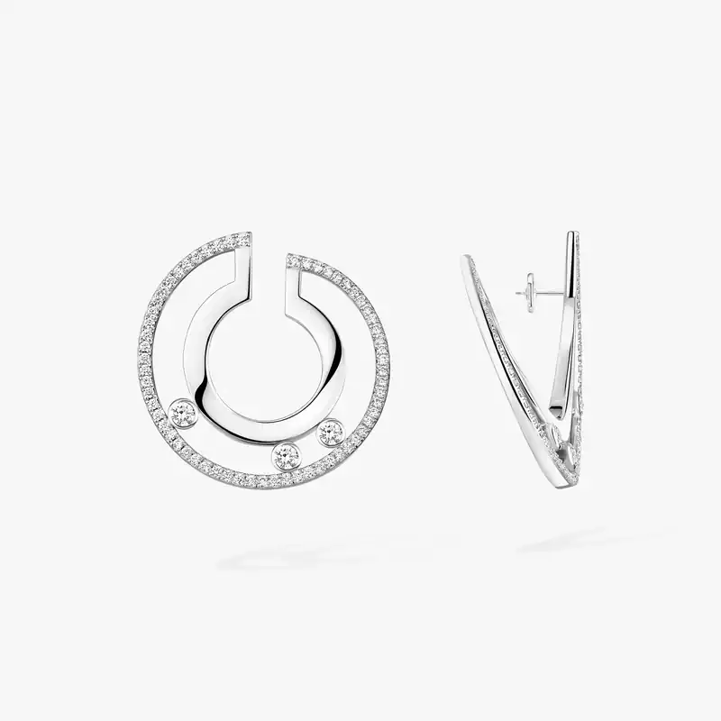 Move Romane Small Hoop White Gold For Her Diamond Earrings 06689-WG
