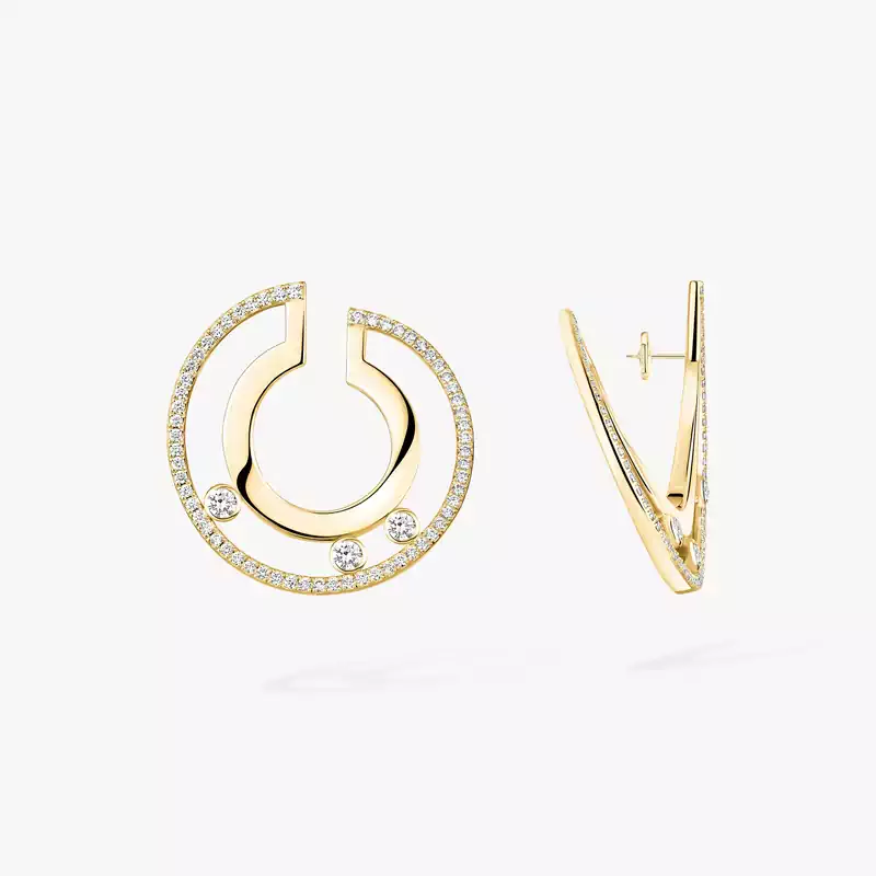 Boucles d'oreilles Femme Or Jaune Diamant Créoles Move Romane PM 06689-YG
