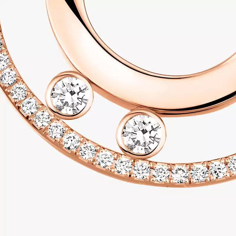 Move Romane hoop earrings small Pink Gold For Her Diamond Earrings 06689-PG