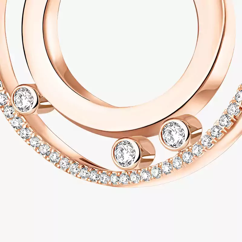 Move Romane hoop earrings small Pink Gold For Her Diamond Earrings 06689-PG