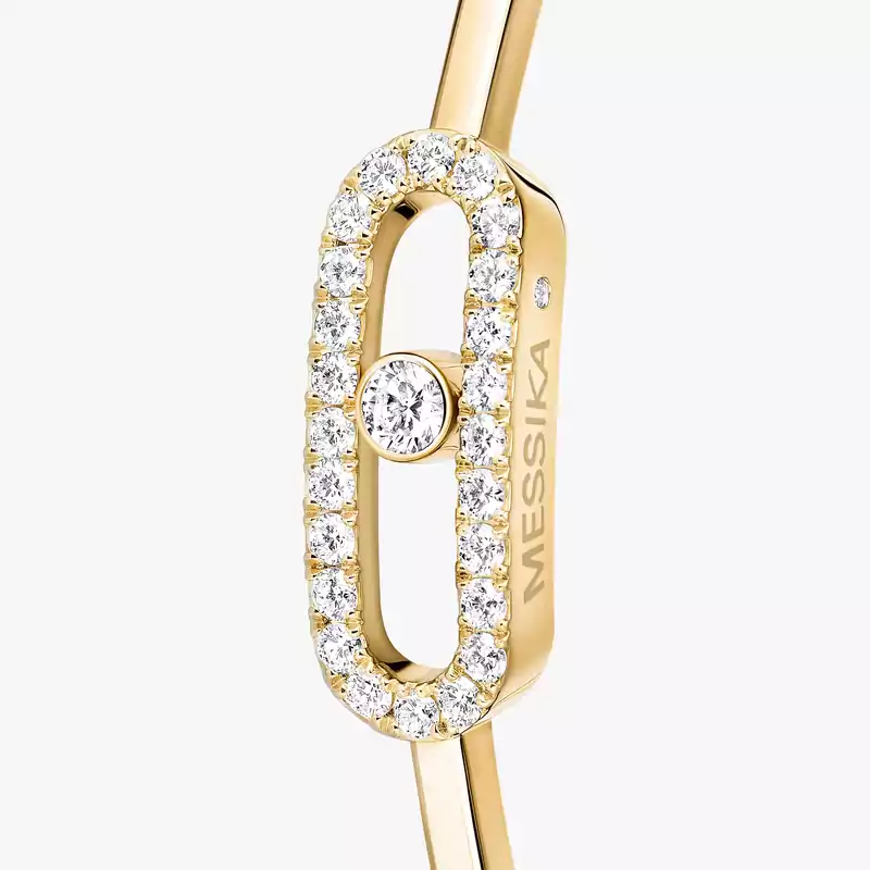 Move Uno Large Hoop Earrings Yellow Gold For Her Diamond Earrings 12468-YG