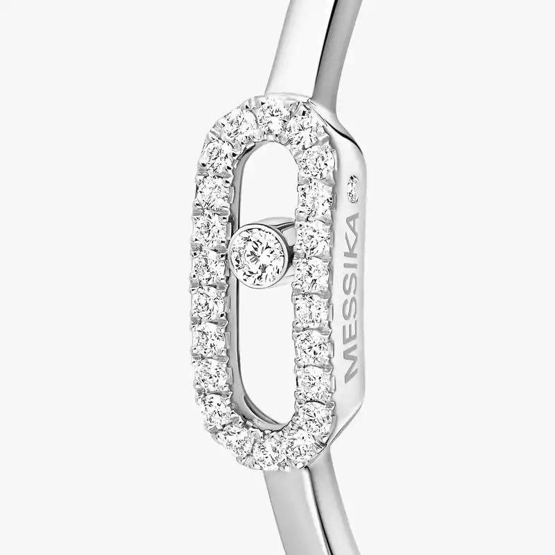 Move Uno hoop earrings small White Gold For Her Diamond Earrings 12485-WG