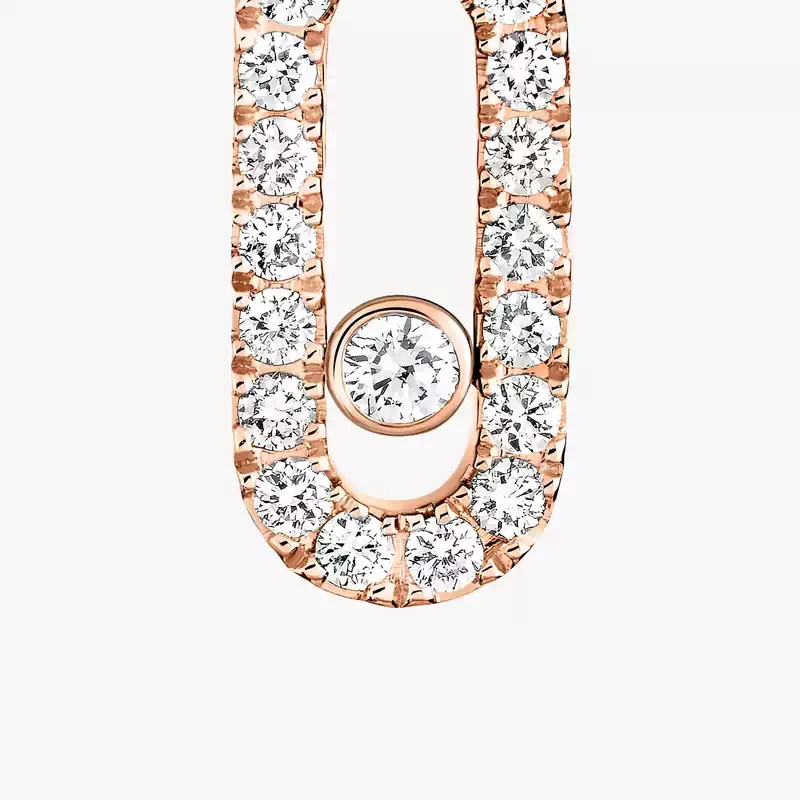 Boucles d'oreilles Femme Or Rose Diamant Créoles Move Uno 12037-PG