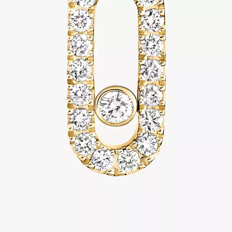 Earrings For Her Yellow Gold Diamond Move Uno Hoop Earrings 12037-YG