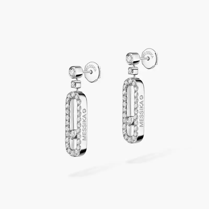Earrings For Her White Gold Diamond Move Uno Stud 05631-WG