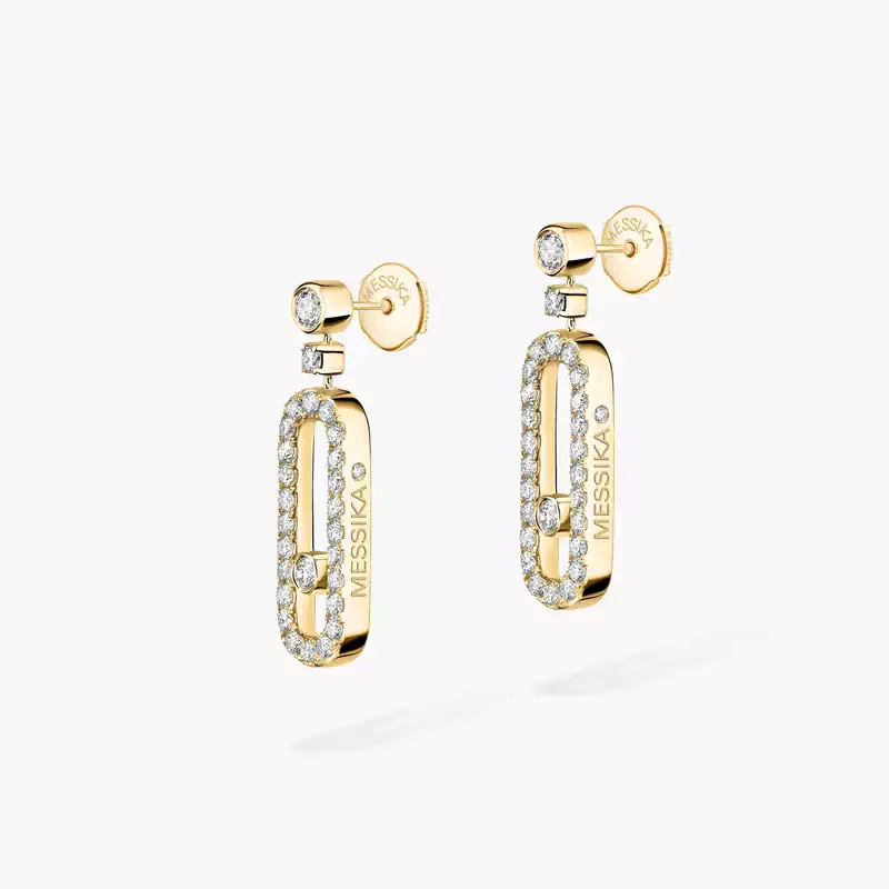 Boucles d'oreilles Femme Or Jaune Diamant Dormeuses Move Uno 05631-YG