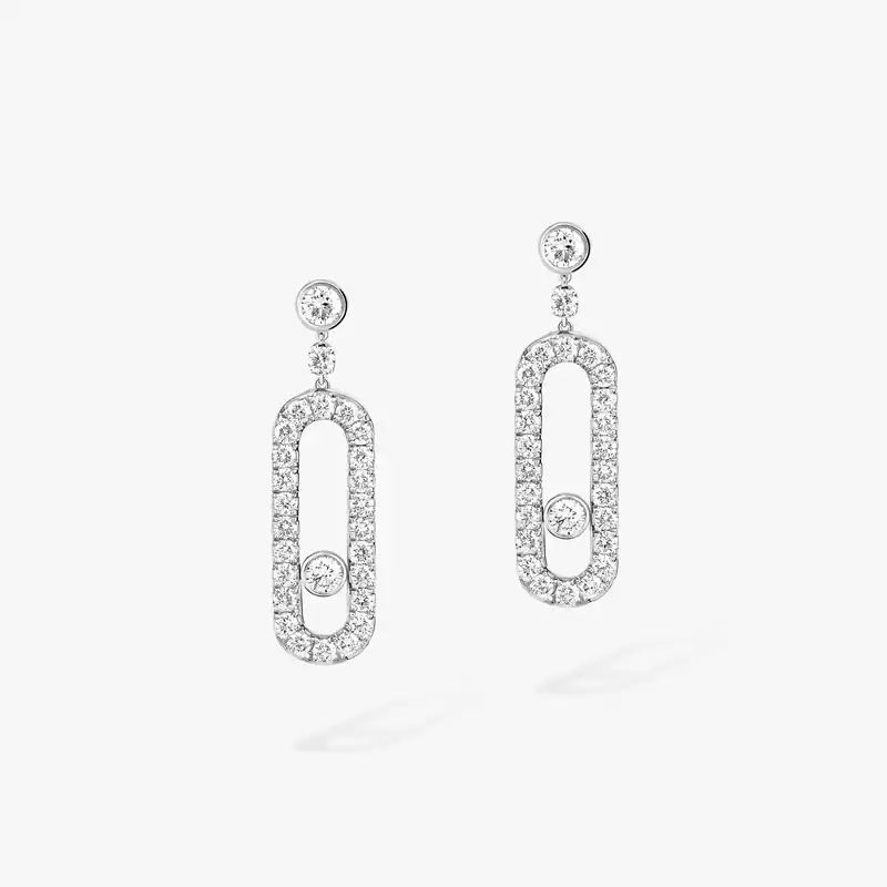 Earrings For Her White Gold Diamond Move Uno Stud 05631-WG