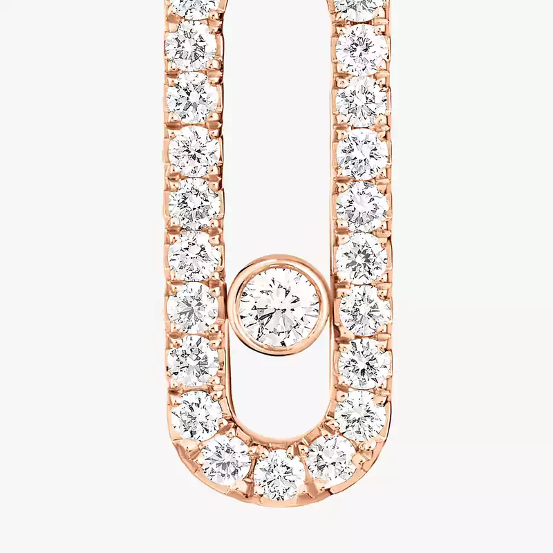 Boucles d'oreilles Femme Or Rose Diamant Dormeuses Move Uno 05631-PG