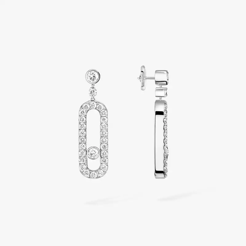 Orecchini Donna Oro bianco Diamante Orecchini a monachella Move Uno 05631-WG
