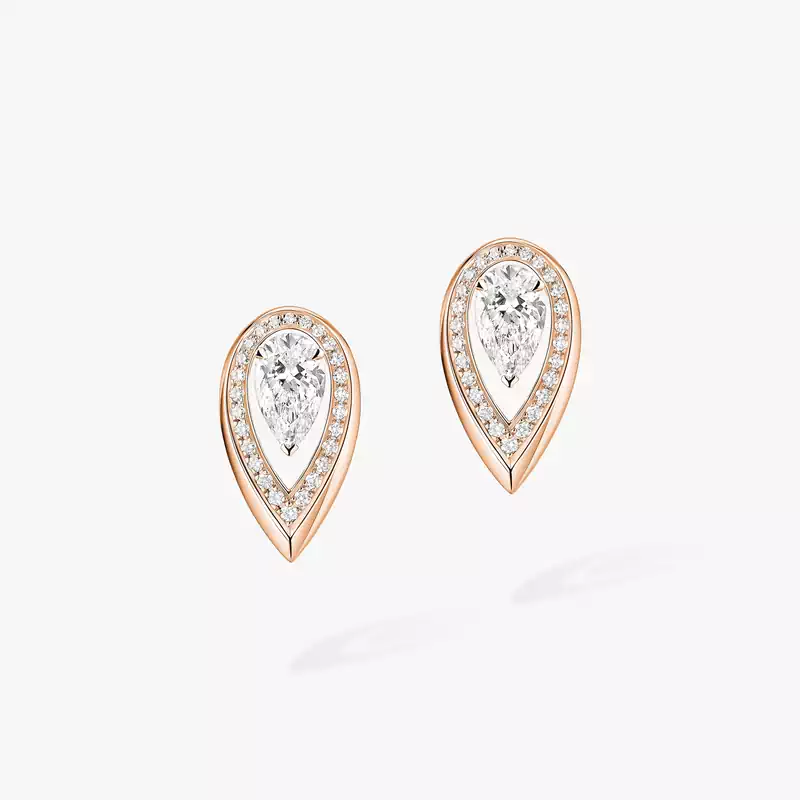 Boucles d'oreilles Femme Or Rose Diamant Fiery 0,40ct 14377-PG