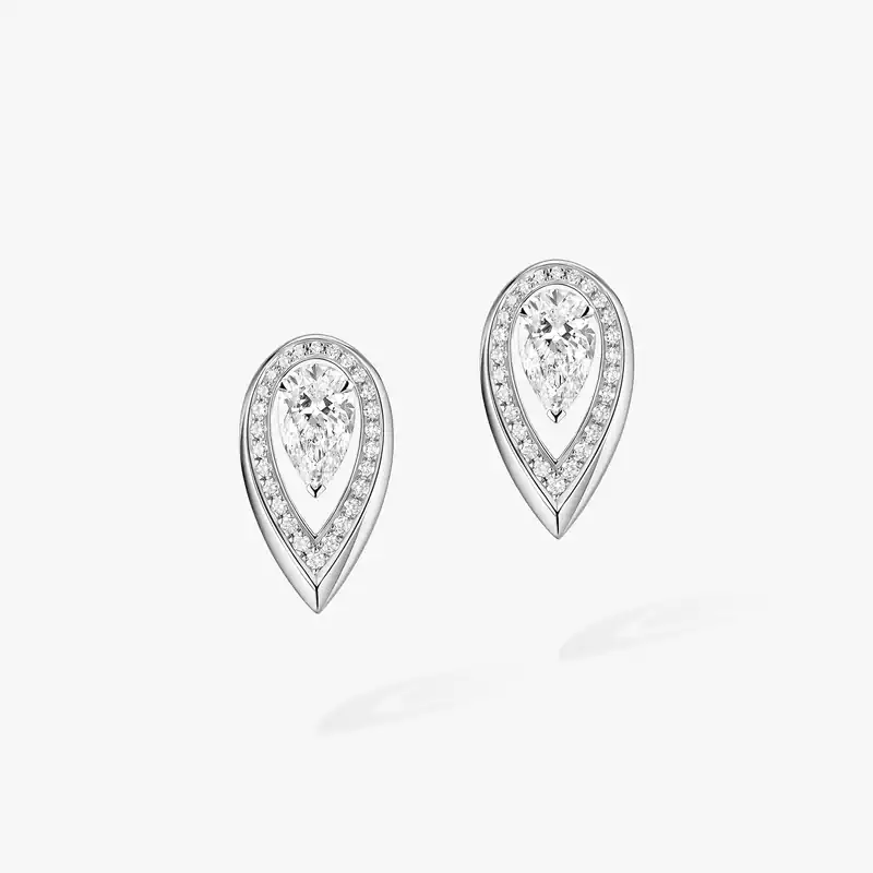 Boucles d'oreilles Femme Or Blanc Diamant Fiery 0,40ct 14377-WG