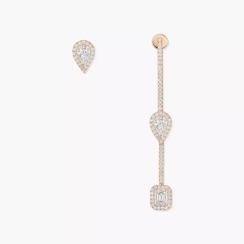 Boucles d'oreilles pavé hameçon et puce My Twin 0,10ct x3