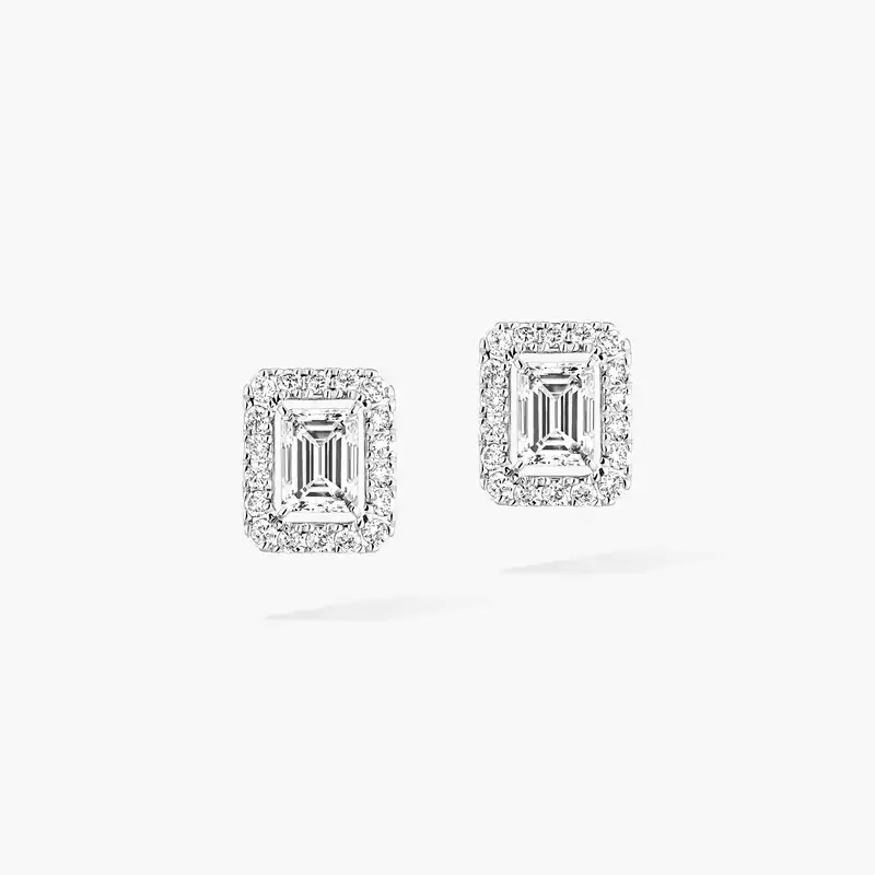 Joy emerald-cut diamond earrings, small