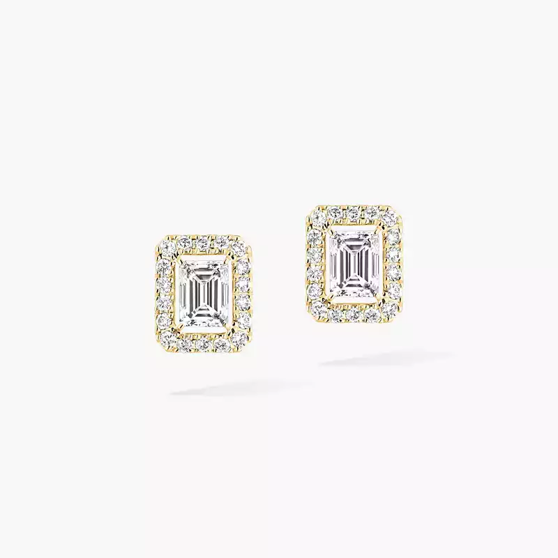 Joy emerald-cut diamond earrings, small