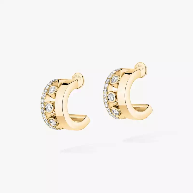 Boucles d'oreilles Femme Or Jaune Diamant Mini Créoles Move Romane  07178-YG