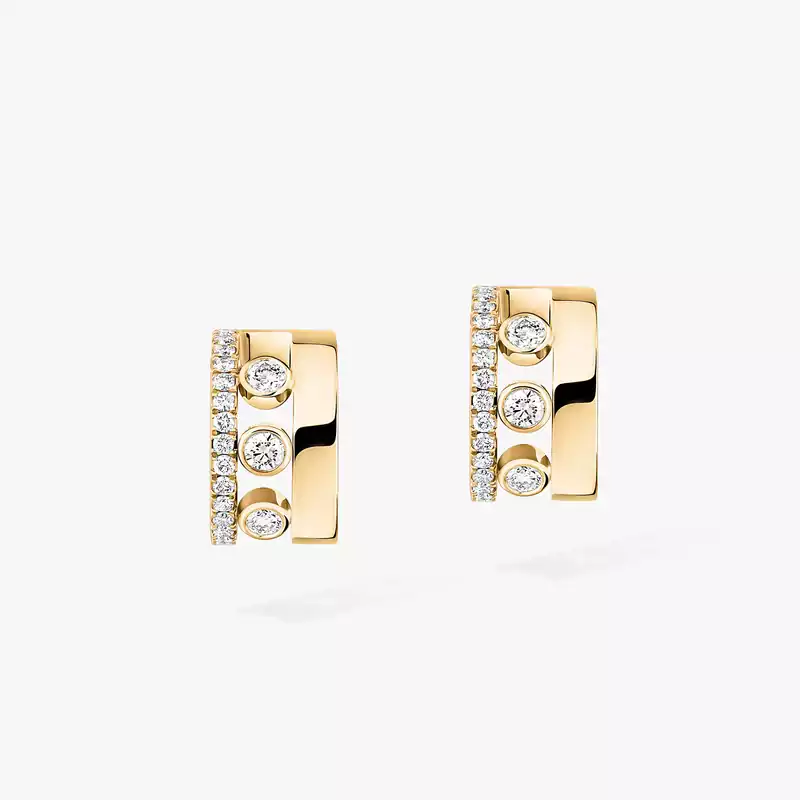 Move Romane mini hoop earrings Yellow Gold For Her Diamond Earrings 07178-YG