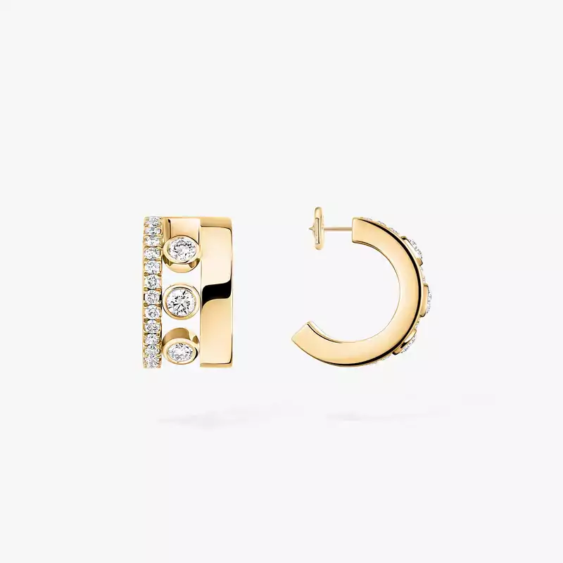 Move Romane mini hoop earrings Yellow Gold For Her Diamond Earrings 07178-YG