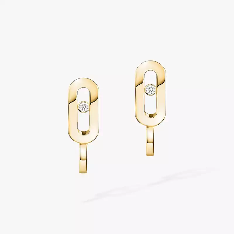 Boucles d'oreilles Femme Or Jaune Diamant Mini Créoles Move Uno 10050-YG
