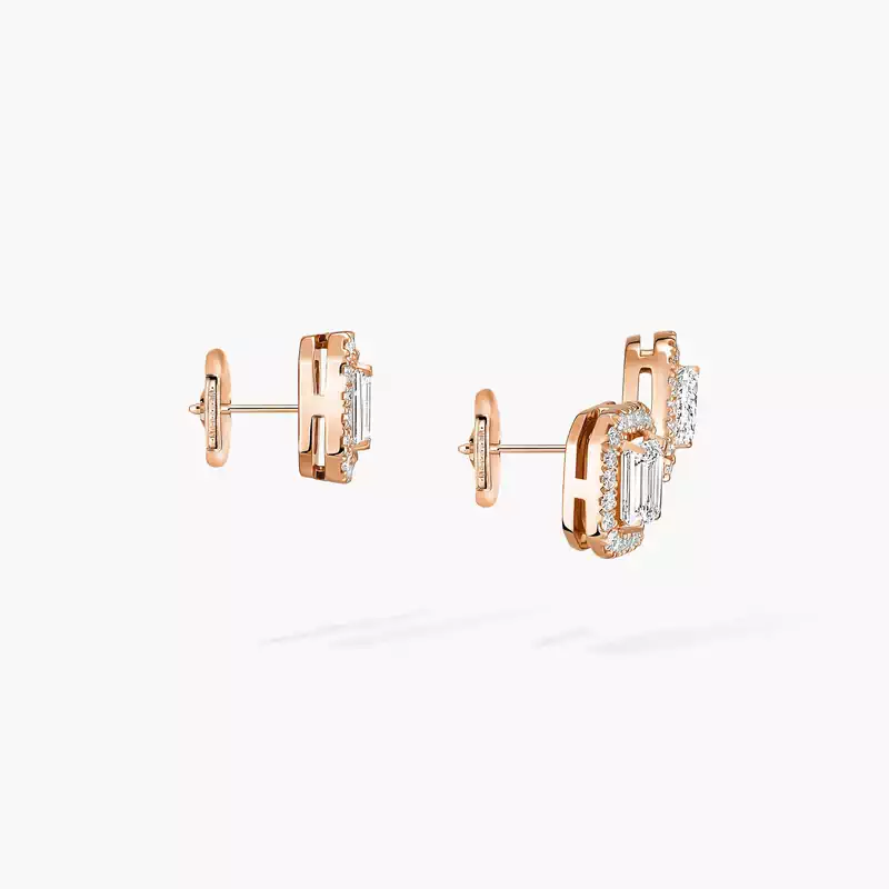 My Twin earrings 1+2 0.10ct x3 Pink Gold For Her Diamond Earrings 07004-PG