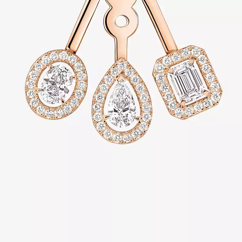 My Twin trilogy earrings Pink Gold For Her Diamond Earrings 06527-PG