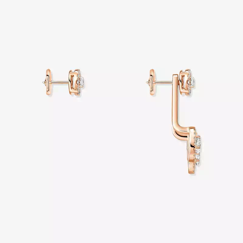 My Twin trilogy earrings Pink Gold For Her Diamond Earrings 06527-PG