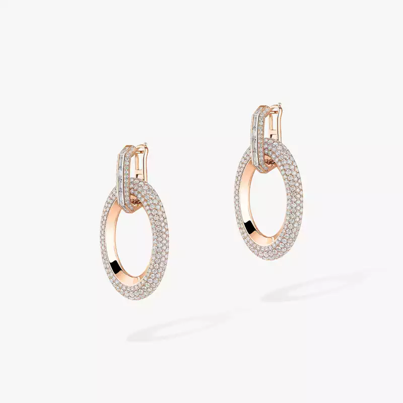 Boucles d'oreilles Femme Or Rose Diamant Groove 13470-PG