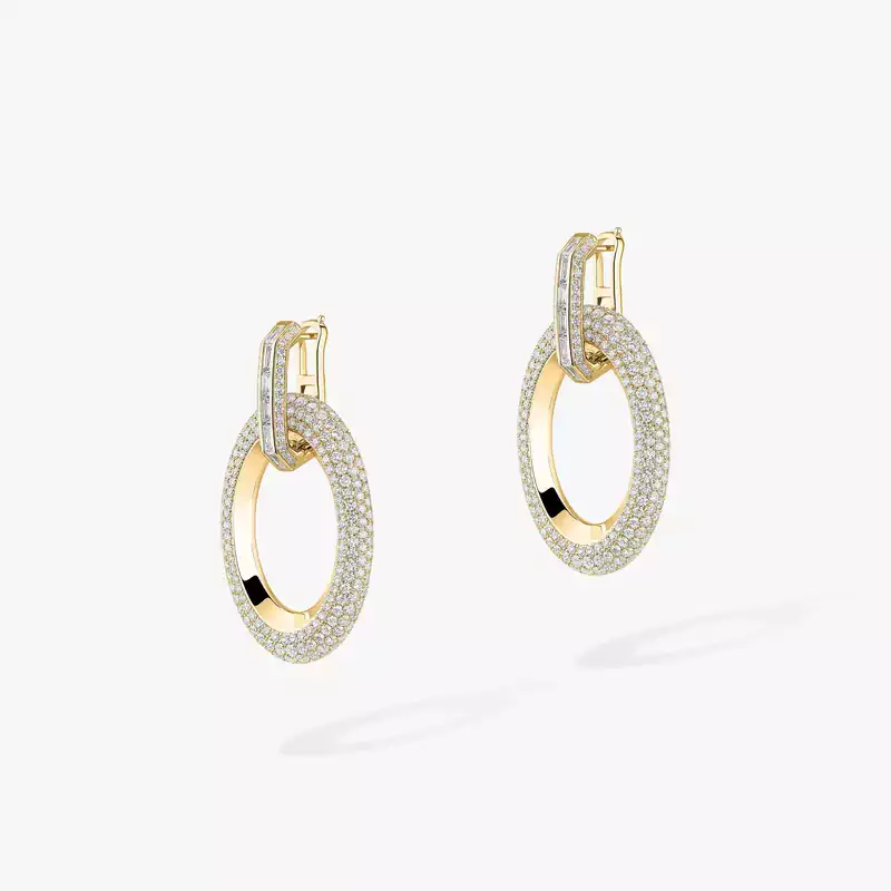 Boucles d'oreilles Femme Or Jaune Diamant Groove 13470-YG