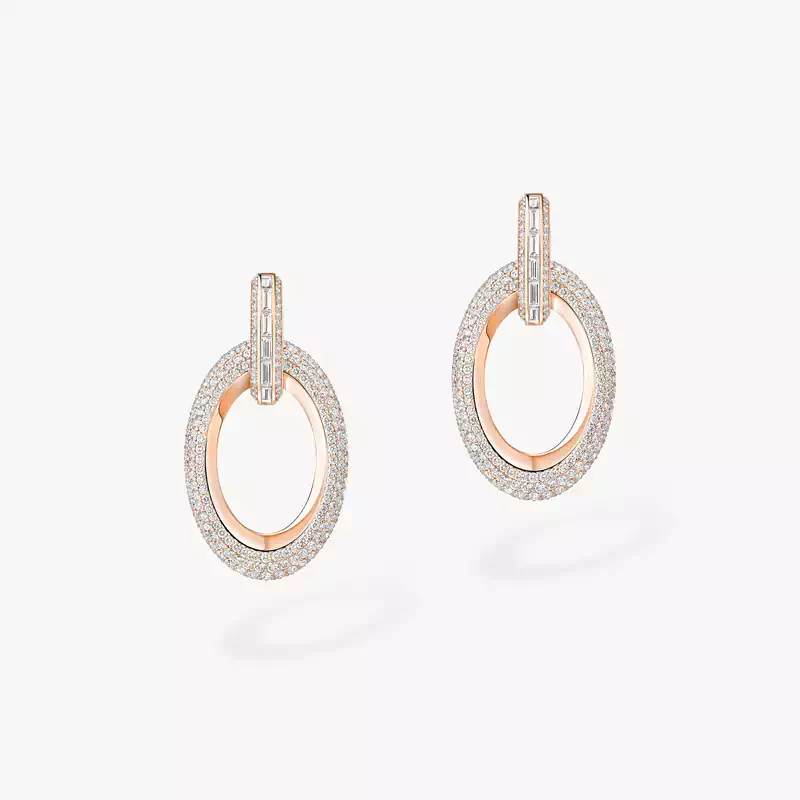 Boucles d'oreilles Femme Or Rose Diamant Groove 13470-PG