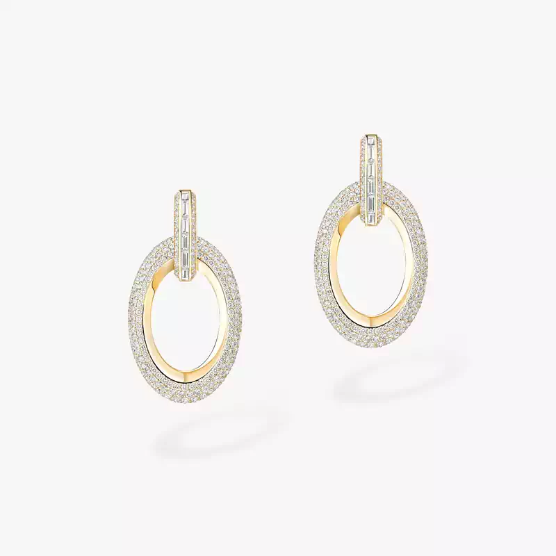 Boucles d'oreilles Femme Or Jaune Diamant Groove 13470-YG