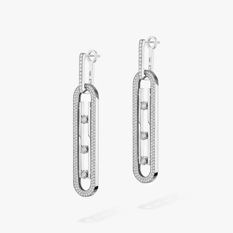 Move 10th Anniversary XL White Gold For Her Diamond Earrings 06823-WG