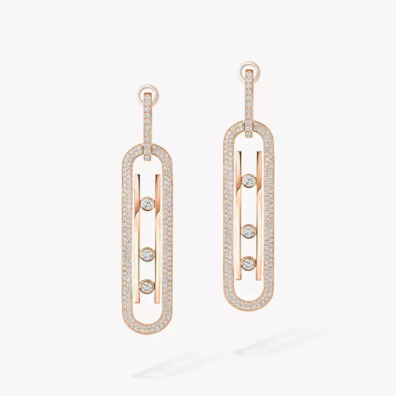 Move 10th Anniversary XL Pink Gold For Her Diamond Earrings 06823-PG
