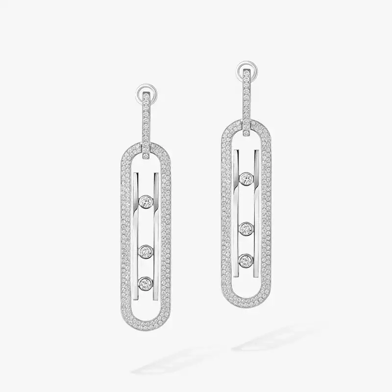 Move 10th Anniversary XL White Gold For Her Diamond Earrings 06823-WG