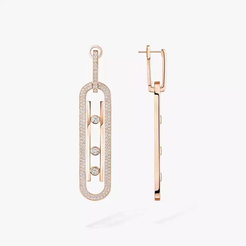 Move 10th Anniversary XL Pink Gold For Her Diamond Earrings 06823-PG