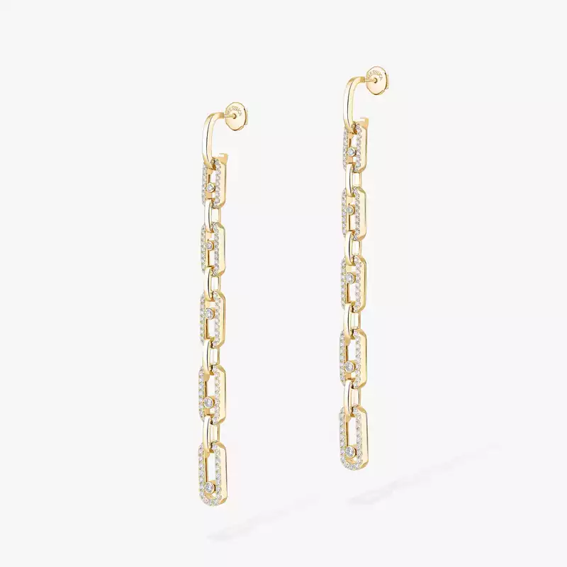 Move Link Multi Pendant Earrings Yellow Gold For Her Diamond Earrings 12011-YG