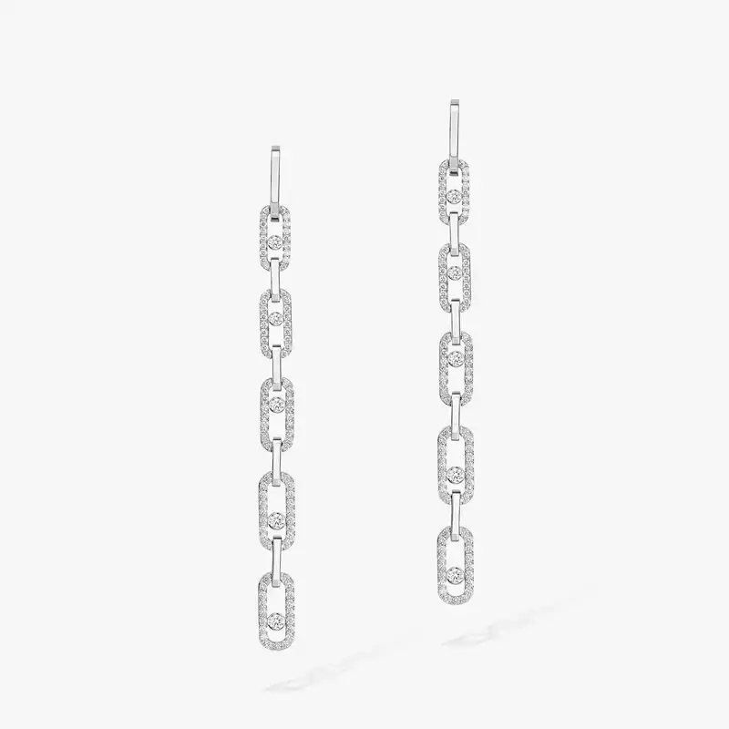 Move Link Multi Pendant Earrings White Gold For Her Diamond Earrings 12011-WG