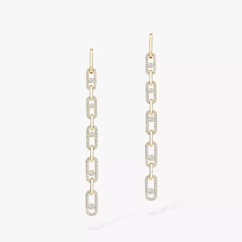 Move Link Multi Pendant Earrings Yellow Gold For Her Diamond Earrings 12011-YG